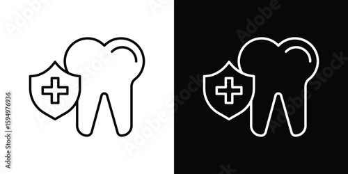 Dental insurance icon Editable stroke vector pack, suitable for web designs.