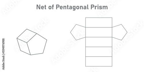 Net of Pentagonal Prism in Mathematics.
