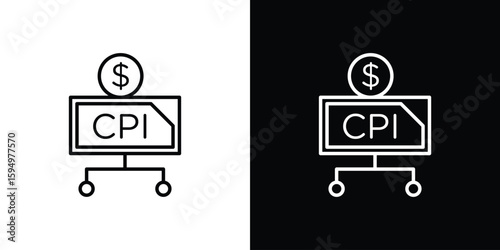 Consumer prices index icon Editable stroke vector pack, suitable for web designs.