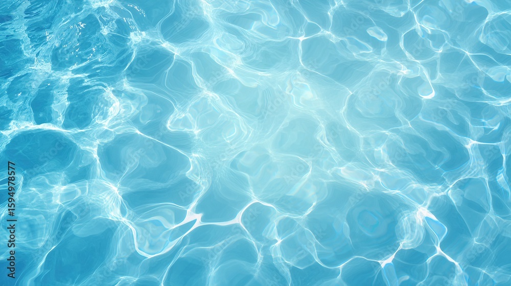 Obraz premium Serene pool water texture with gentle ripples and reflections, creating an atmosphere of tranquility and relaxation, light blue color palette adds to peaceful ambiance