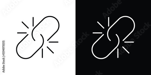 Broken link icon Editable stroke vector pack, suitable for web designs.