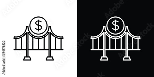 Bridging loan icon Editable stroke vector pack, suitable for web designs.