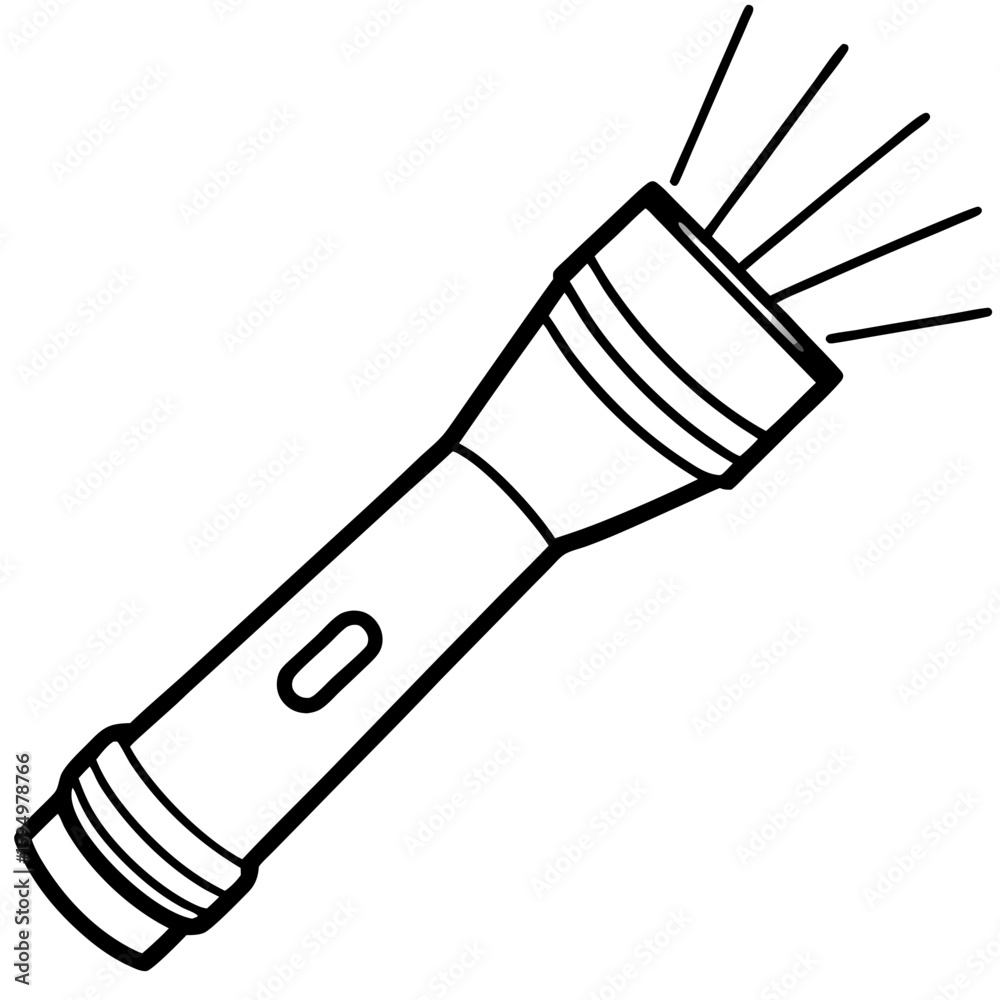 Naklejka premium Minimal Flashlight Outline Vector Illustration