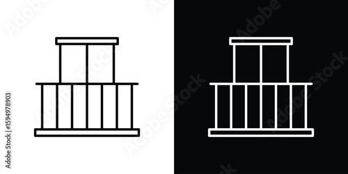Balcony icon Editable stroke vector pack, suitable for web designs.