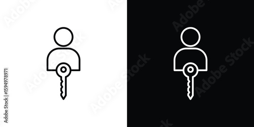 Authentication icon Editable stroke vector pack, suitable for web designs.