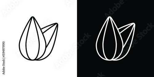 Almond icon Editable stroke vector pack, suitable for web designs.