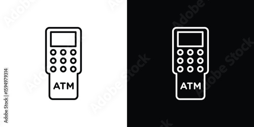 ATM machine icon Editable stroke vector pack, suitable for web designs.