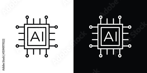 AI icon Editable stroke vector pack, suitable for web designs.