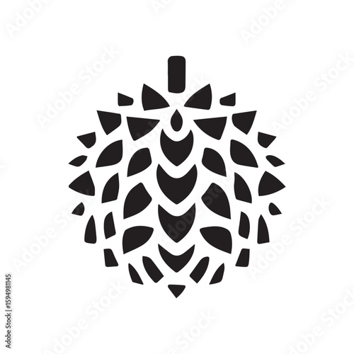 Minimalist durian fruit logo with white background