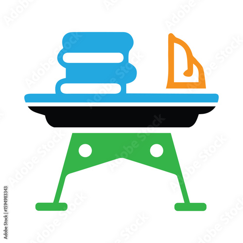 Laundry, iron, table, ironing board icon