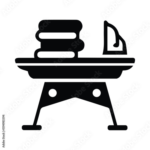 Laundry, iron, table, ironing board icon