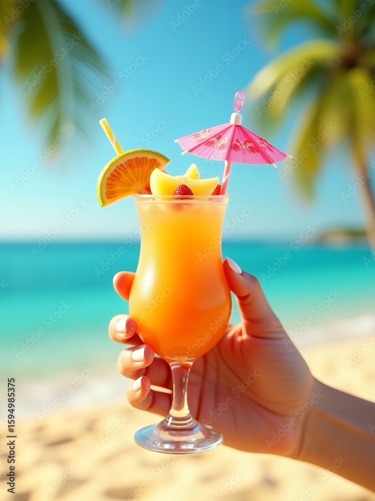 Obraz premium tropical cocktail on the beach