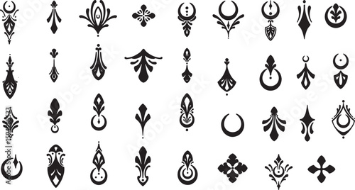 Victorian Style Ornament Vectors - Elegant, Flourish & Scroll Designs for Decor & Jewelry