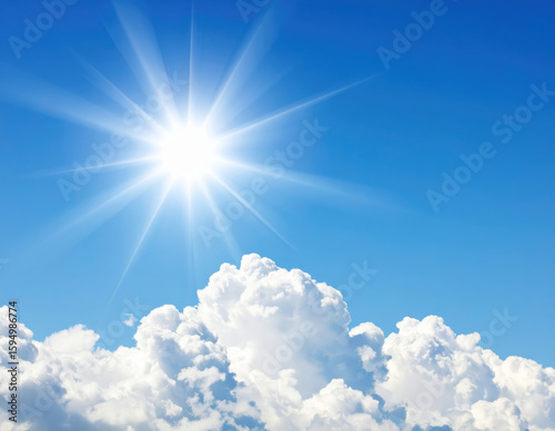 Sunlit clouds in blue sky nature photography high altitude bright day outdoor serenity