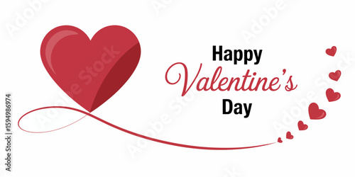 Valentine's Day Heartfelt Wishes: A charming Valentine's Day design featuring a vibrant red heart and the warm message of love, symbolizing the celebration of affection and togetherness.