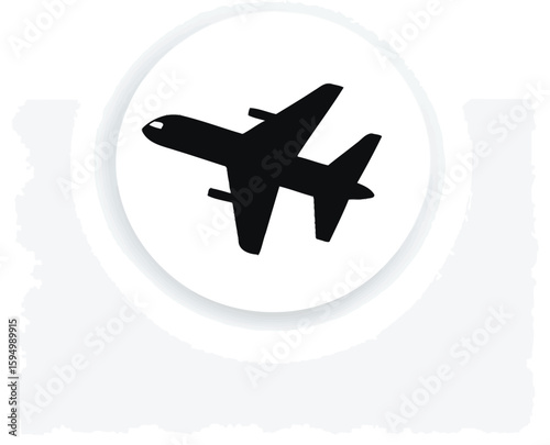 Airplane Icon Graphic Minimalist Design Of A Commercial Airliner For Travel Apps And Websites Easy To Use Vector Illustration With Black Silhouette On White Background