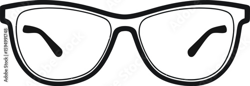 Eye Glasses Icon Illustration Minimalist Style Spectacles For Vision Care Or Fashion Concepts Reading Or Eyewear Accessory