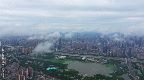 Wuhan city landmark skyline scenery
