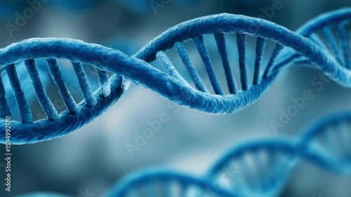 Professional DNA helix structure in blue tone on dark background video