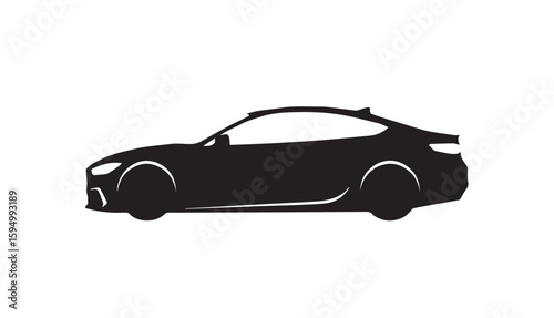 Sleek Silhouette Minimalist Car Illustration for Automotive Enthusiasts and Design Lovers