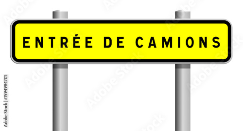 Panneau Entrée de Camions, Signalisation Routière pour Zones de Livraison et Accès Spécifique