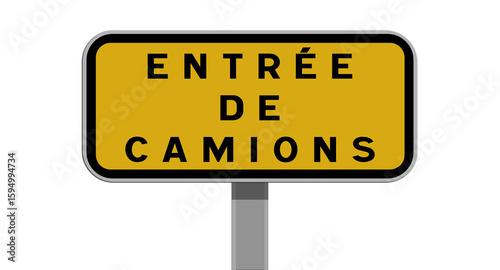 Panneau Entrée de Camions, Signalisation Routière pour Zones de Livraison et Accès Spécifique
