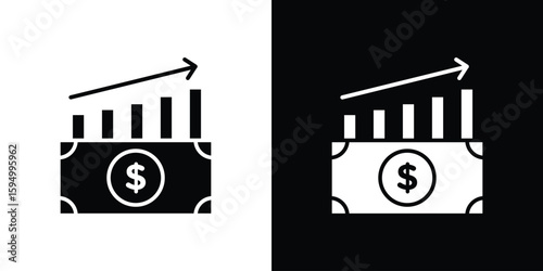 capital gain icon concept. silhouette icon.