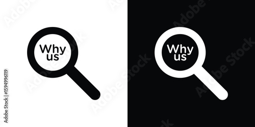 Why us icon concept. silhouette icon.