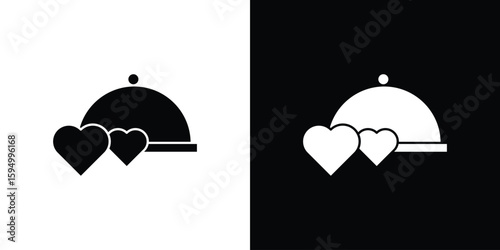 Wedding dinner icon concept. silhouette icon.