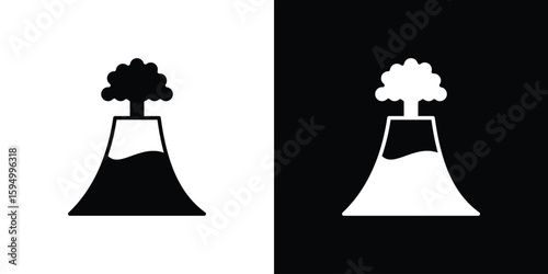 Volcano icon concept. silhouette icon.