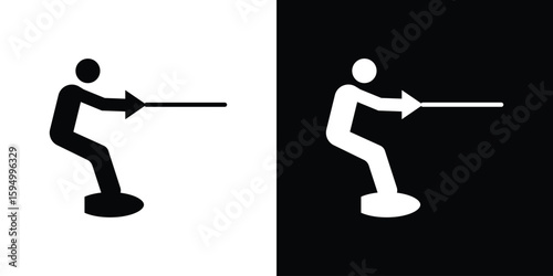 Wakeboarding icon concept. silhouette icon.