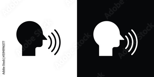 Voice control icon concept. silhouette icon.