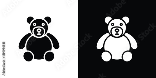 Teddy bear icon concept. silhouette icon.