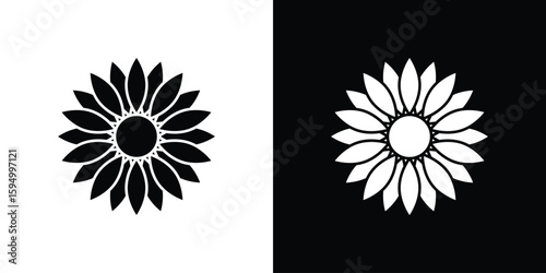 Sunflower icon concept. silhouette icon.
