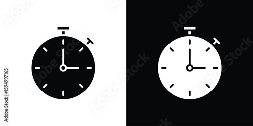 Stopwatch icon concept. silhouette icon.