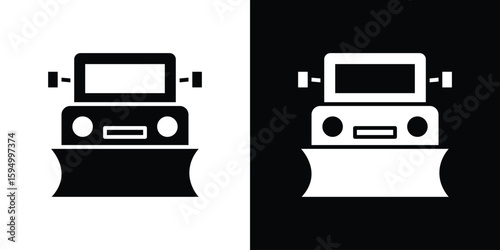 Snowplow icon concept. silhouette icon.