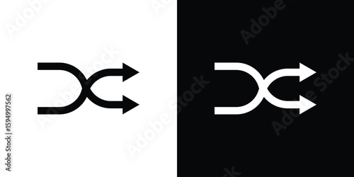 Shuffle icon concept. silhouette icon.
