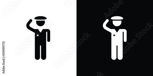 Salute icon concept. silhouette icon.