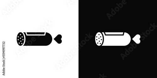Salami icon concept. silhouette icon.