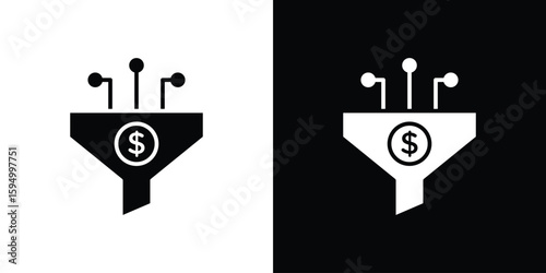 Sales funnel icon concept. silhouette icon.