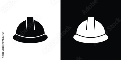 Safety helmet icon concept. silhouette icon.