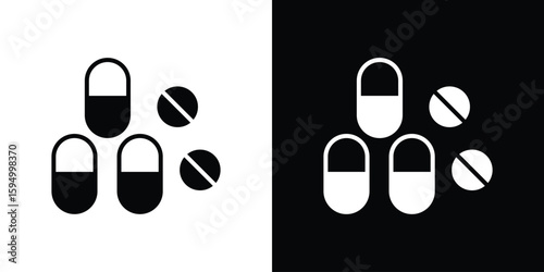 Pills icon concept. silhouette icon.
