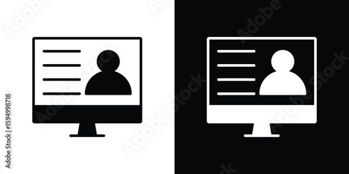 Online course icon concept. silhouette icon.