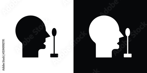 Nasal swab icon concept. silhouette icon.