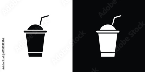 Milkshake icon concept. silhouette icon.
