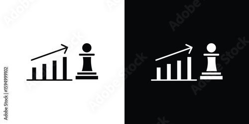Marketing strategy icon concept. silhouette icon.