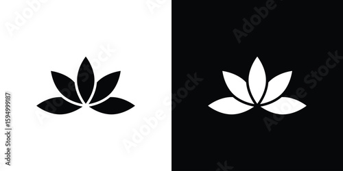 Lotus flower icon concept. silhouette icon.