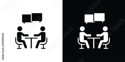 Job interview icon concept. silhouette icon.