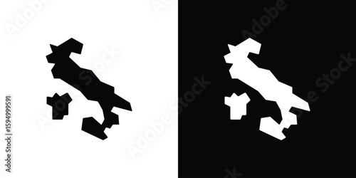 Italy flag icon concept. silhouette icon.