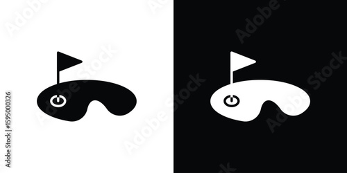 Golf yard icon concept. silhouette icon.